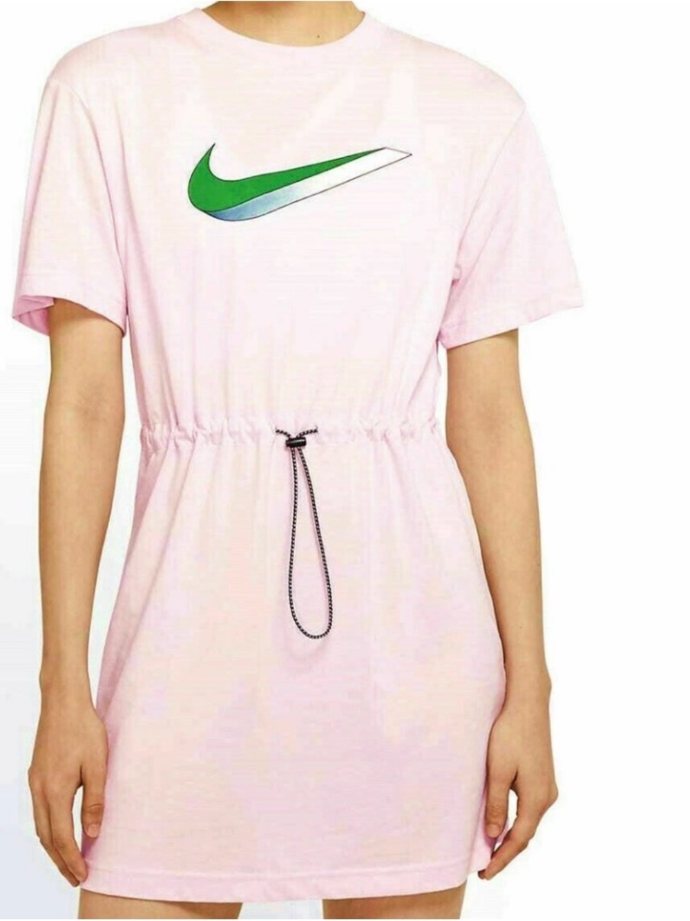 Nike Light Pink Mini Dress with Green Gradient Swoosh